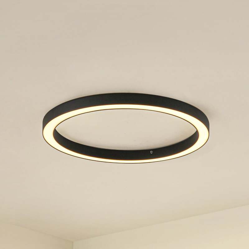 Lucande Deckenleuchte Lampe LED schwarz Fernbedienung dimmbar Eisen Kunststoff - 4255830900648