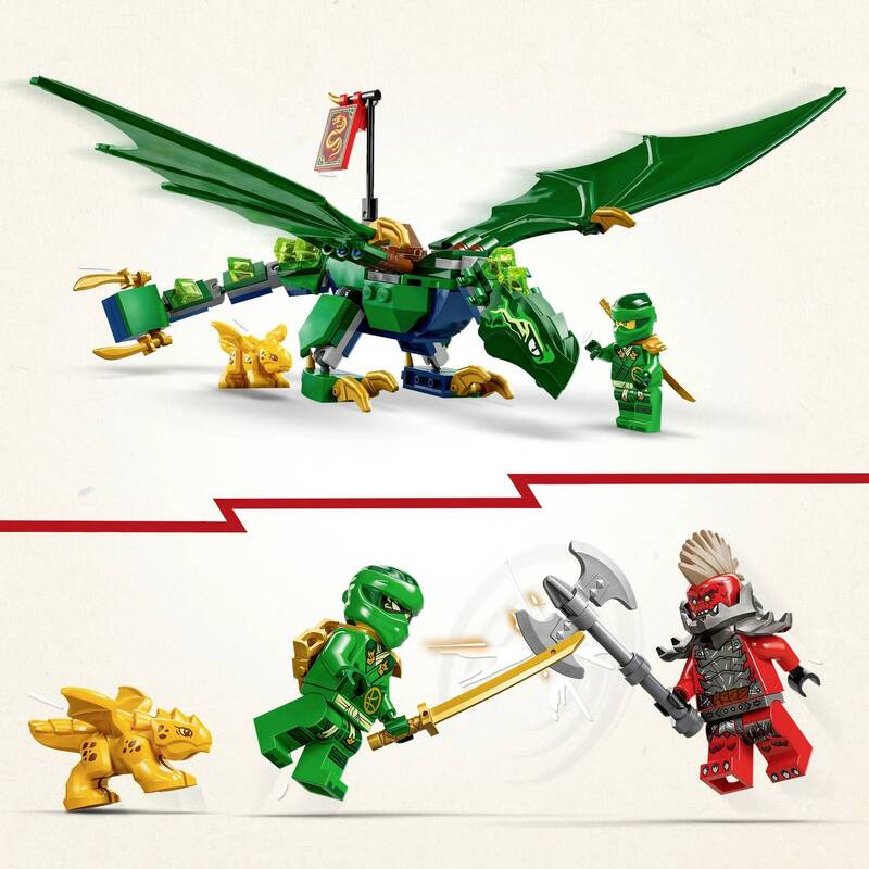 LEGO NINJAGO Lloyds grüner Walddrache Spielset mit 2 Minifiguren und Drachenbaby - 5702017815640