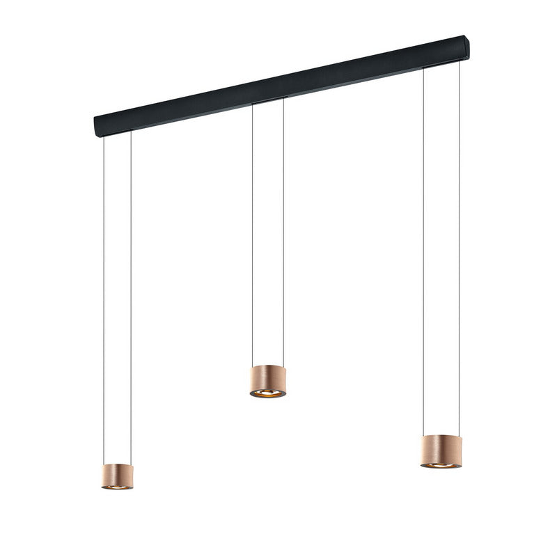 Hängelampe Hängeleuchte BANKAMP Impulse LED Lampe Pendelleuchte roségold 3-flamm - 4009669018599