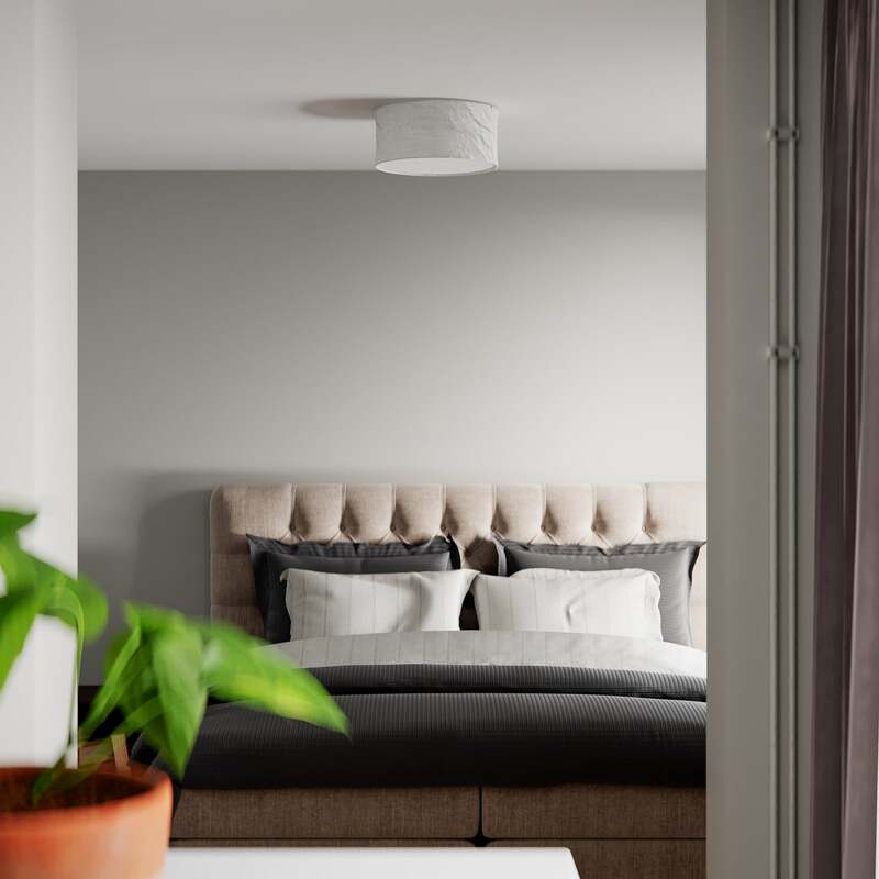 By Rydéns Deckenleuchte Lampe Vita Leuchte Weiß Leinen Beleuchtung - 7391741011343
