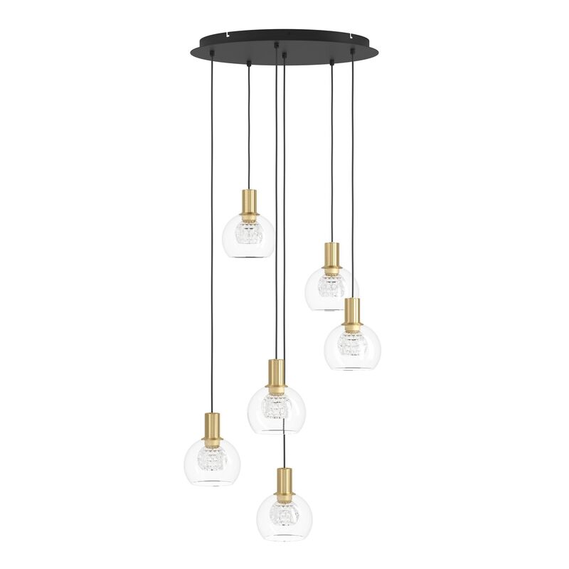 LED Pendelleuchte dimmbar Terque Hängelampe 6-flammig schwarz Ø60cm 3060lm - 9008606274086