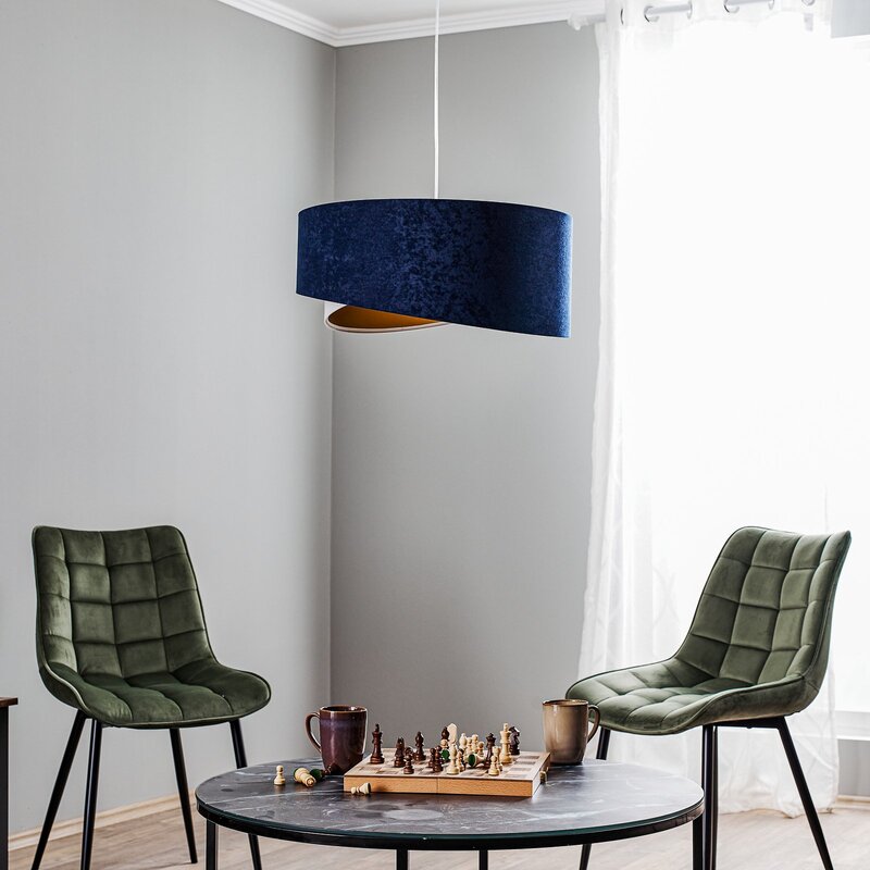 Maco Design Pendellampe Vivien Hängelampe Leuchte dreifarbig blau beige gold - 5902751346930