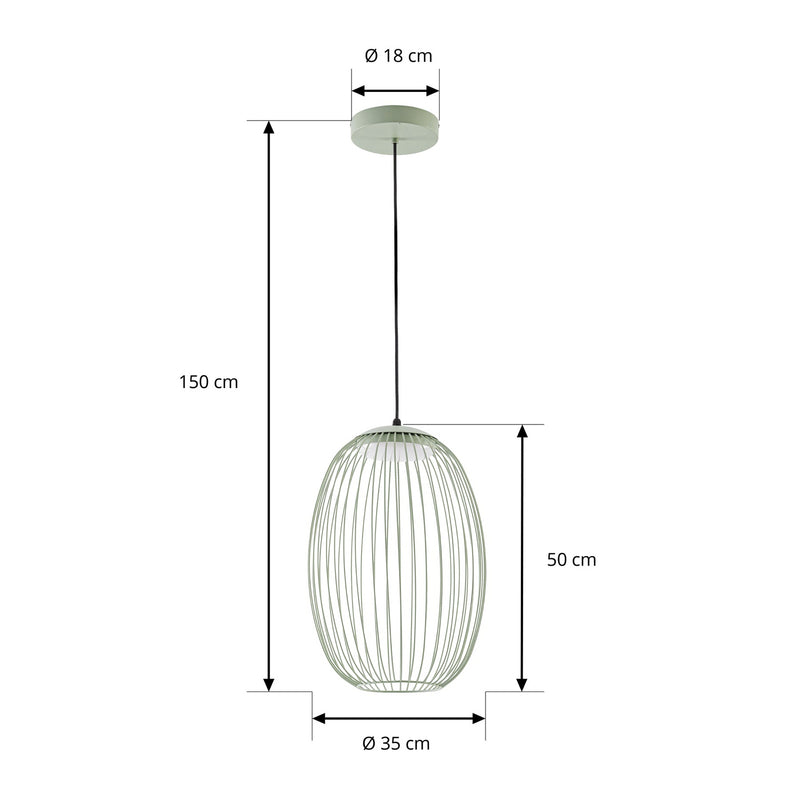 Lucande Außenleuchte Hängeleuchte Richi LED dimmbar Gartenlampe grün Ø35cm - 4255830912672