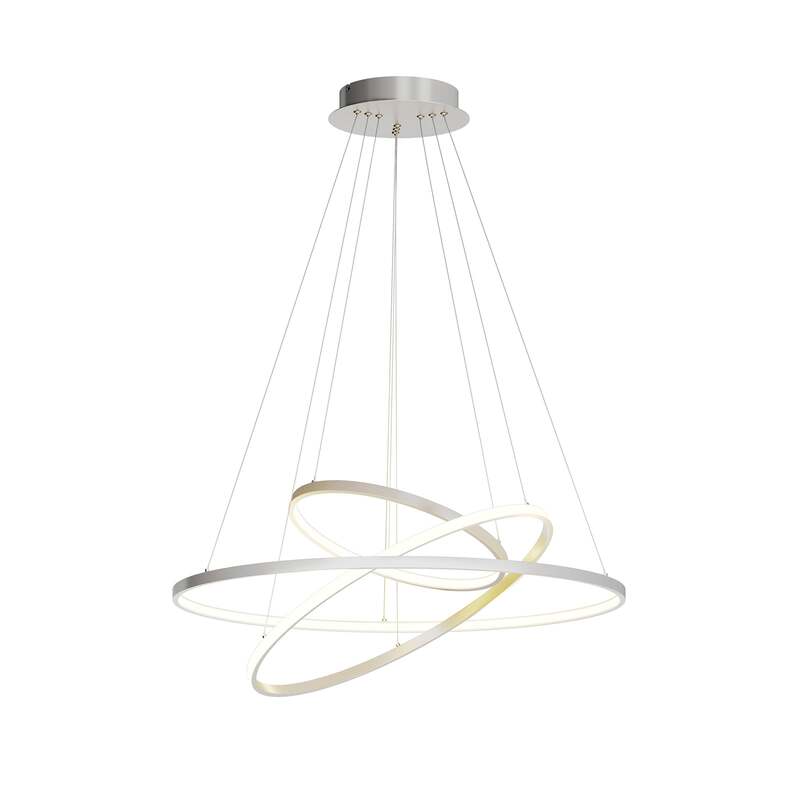Lucande Pendelleuchte Hängeleuchte Ezana LED Lampe dimmbar nickel Ø80cm 3000K - 4251096556858