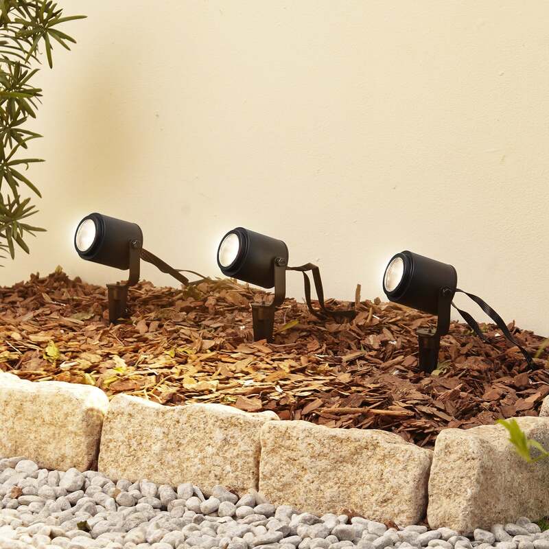 Lindby Smart LED-Außenstrahler Nymo, CCT, RGB, 3er-Set, IP44, Tuya - 4251911776577