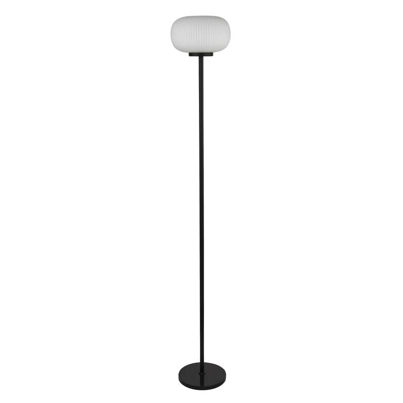 Searchlight Stehleuchte Lumina Standlampe Wohnzimmer Glas Schirm Weiß Modern - 5053423168234