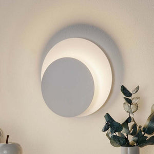B-Ware Wandleuchte Wandlampe Circle Leuchte Lampe rund Form weiß Stahl Innenbeleuchtung