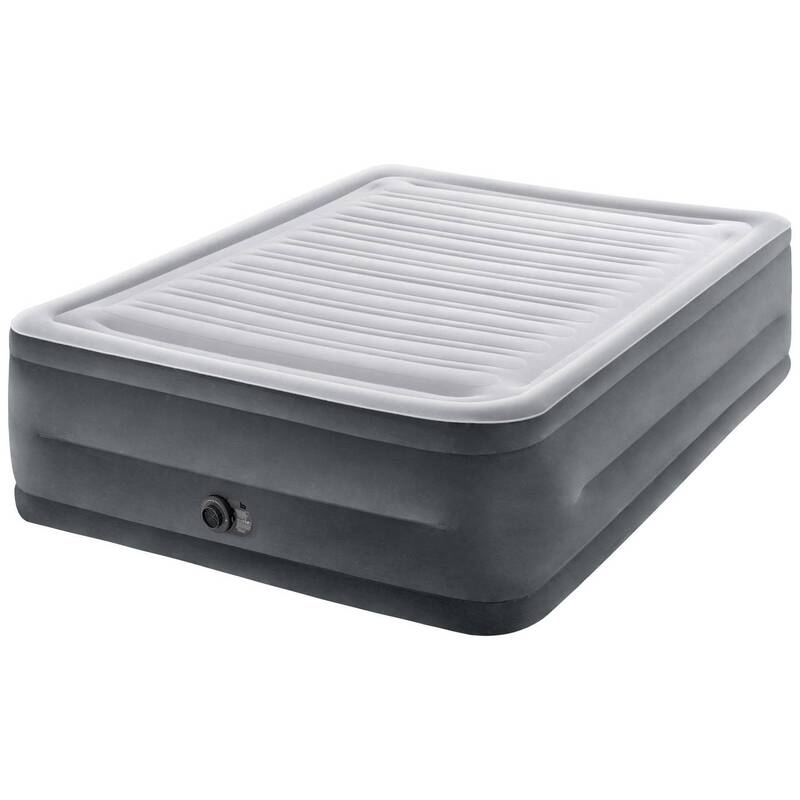 Intex Luftbett ComfortPlush DuraBeam 203x152cm grau Elektropumpe 272kg max. - 6941057422961
