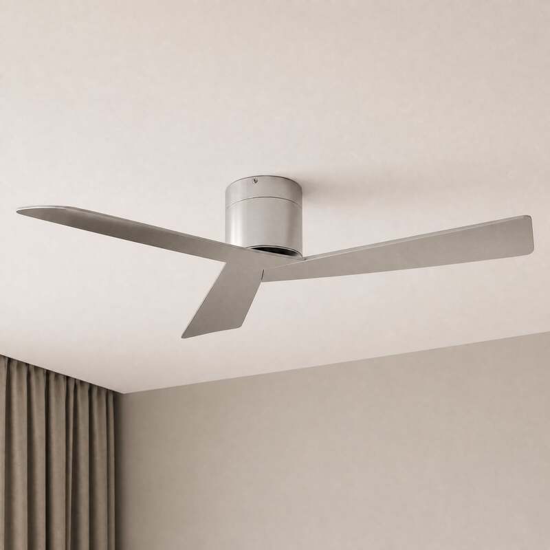 Lucande Deckenventilator Ventoro silber 132cm mit Fernbedienung Räume bis 20 m² - 4255830911361