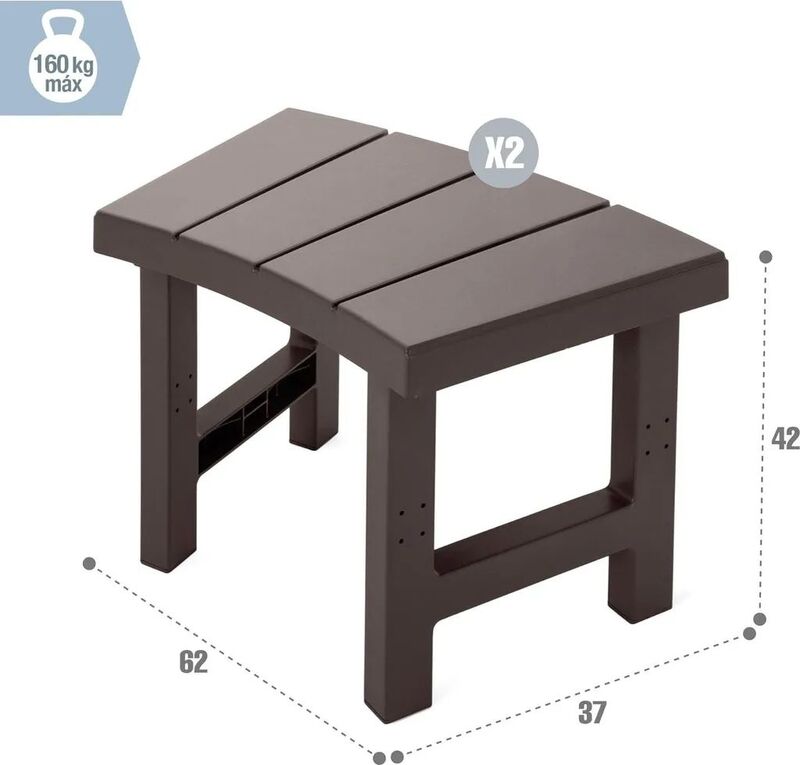 Panchina per Spa Rotinda-2 Pezzi Altezza Media - 6941057422046