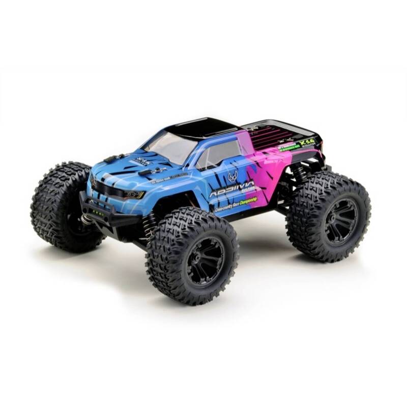 Absima Mini AMT Monster Truck 1:16 pink blau RTR 4WD Akku Lader 36 km/h - 4250650957704