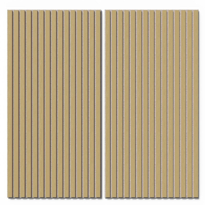 Akustikpaneel Wandverkleidung Akustikfilz Grau 119,8cm x 60cm MDF Eiche natur - 5715579021794