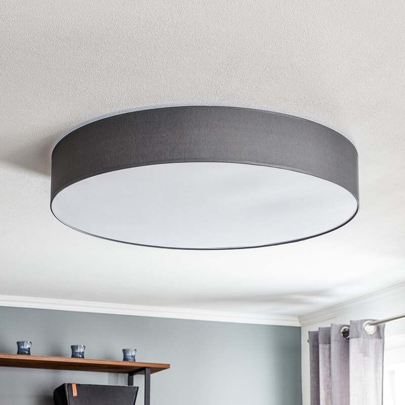 TK-Lighting Deckenleuchte Rondo grau LED dimmbar 6-flammig Metall Textil Ø 80 cm - 5901780527259