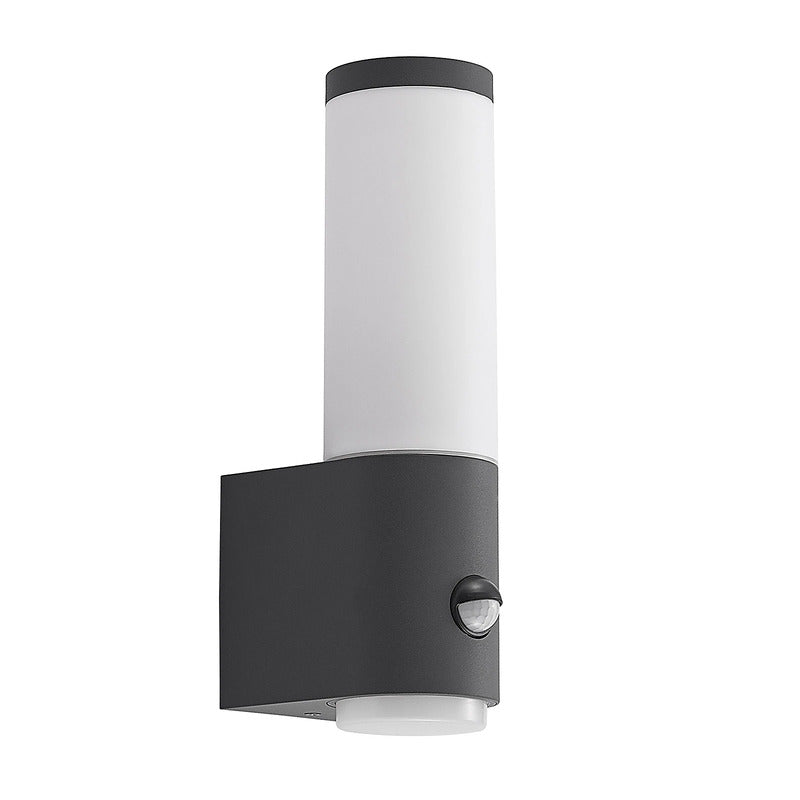 Lindby Außenwandleuchte Okari LED Wandleuchte mit Sensor dunkelgrau 29x9cm - 4251911704242