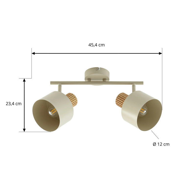 Lindby Deckenstrahler Lenja LED Strahler dimmbar 2-flammig beige Metall 45,4cm - 4255830917202
