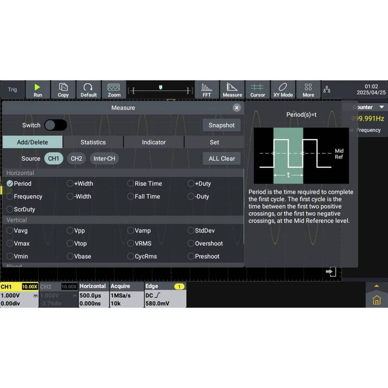 Voltcraft Digital-Oszilloskop DOV702 70 MHz 2-Kanal 1,25 GSa/s 50 Mpts 12 Bit - 4064161397115