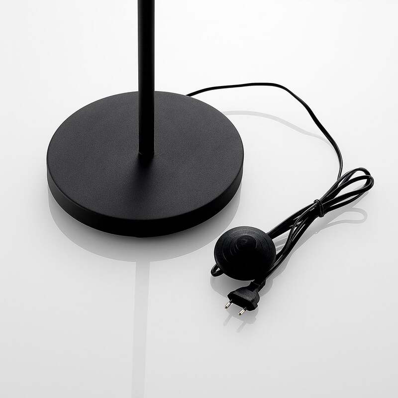 Lindby Stehleuchte Nymar schwarz-gold Lampe Leuchte LED E27 179cm Stoff Metall - 4251096578058