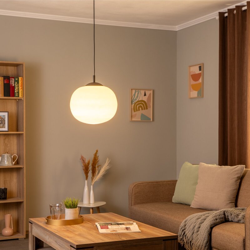 TK Lighting Hängeleuchte Pendelleuchte Vibe Leuchte Lampe Glas opalweiß Ø 35 cm - 5901780548049