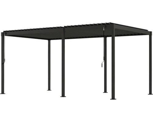 Mirador Pergola Gartenpavillon Stahl-Pergola anthrazit 300x500cm Lamellendach - 4306516776962
