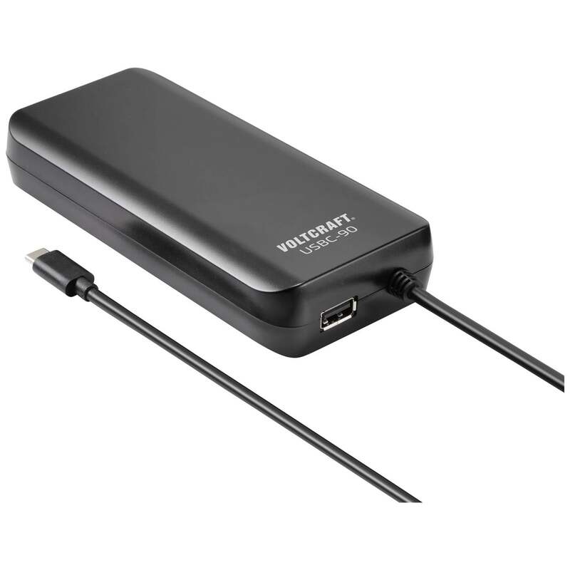 Voltcraft USB Ladegerät USBC-90 90W 5V 20V 4.5A USB Power Delivery 2 Ausgänge - 4064161198934