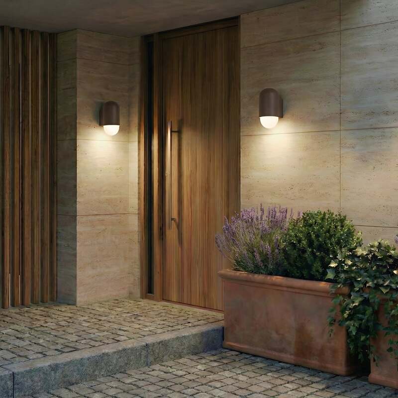 Lindby Außenwandleuchte Pilva LED Gartenlampe Wandleuchte dimmbar braun IP44 - 4255830907296