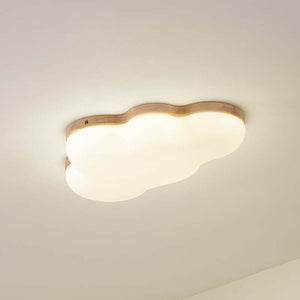 B-Ware Lindby LED-Deckenleuchte Pilvi Wolke 50 cm 18 W Warmweiß Kunststoff Holz