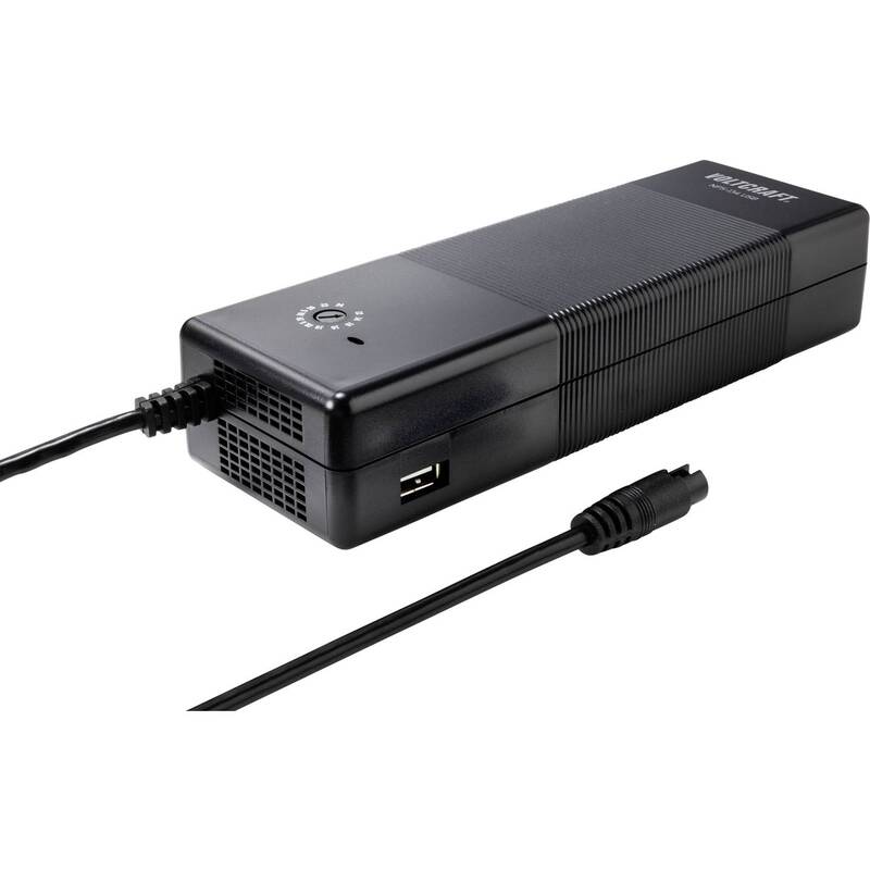 Voltcraft Notebook-Netzteil NPS-134 USB 134.5W 12-24V regelbar schwarz 189x64mm - 4064161075327