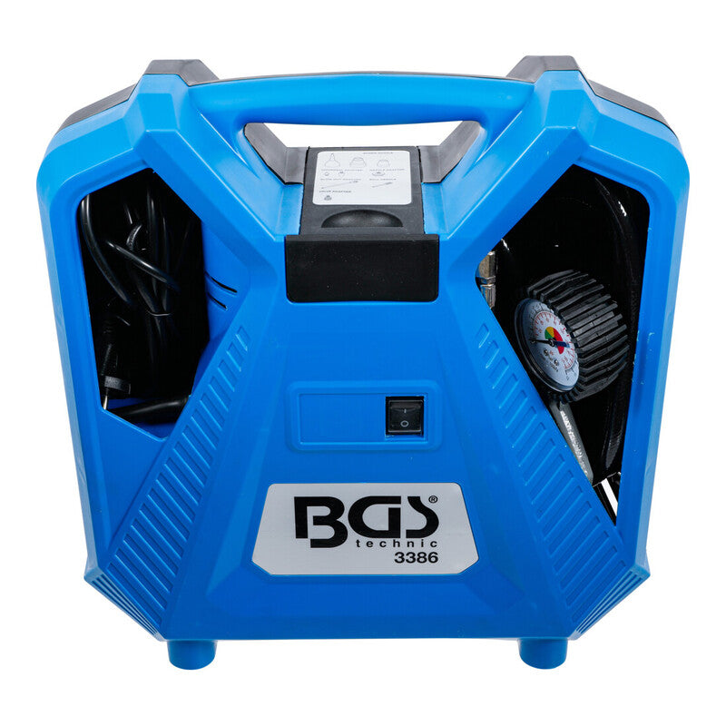 BGS technic Druckluft Kompressor 3386 tragbar 1100W 8bar 180l/min Adapter-Set - 4026947033860