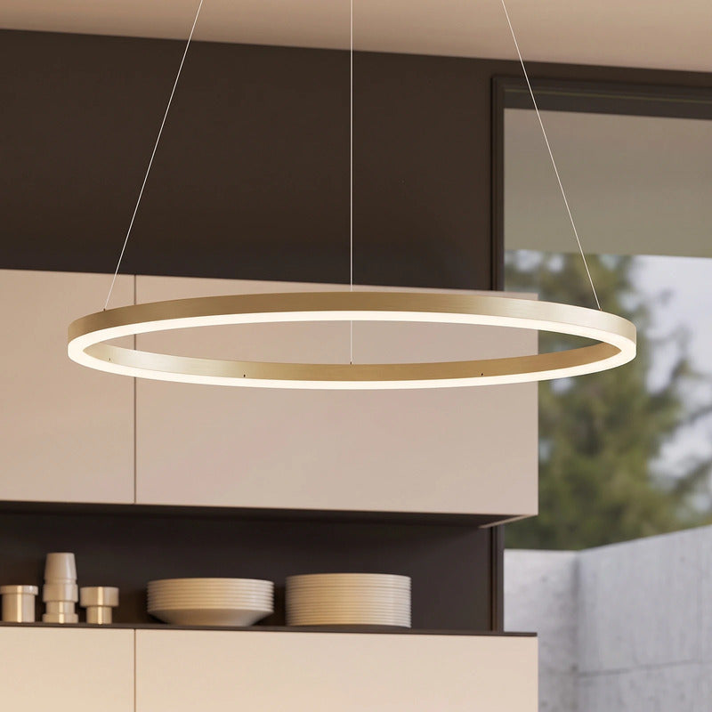 Arcchio Hängeleuchte Albiona LED Pendelleuchte dimmbar beige Ø80cm 3000K 2300lm - 4255830918223