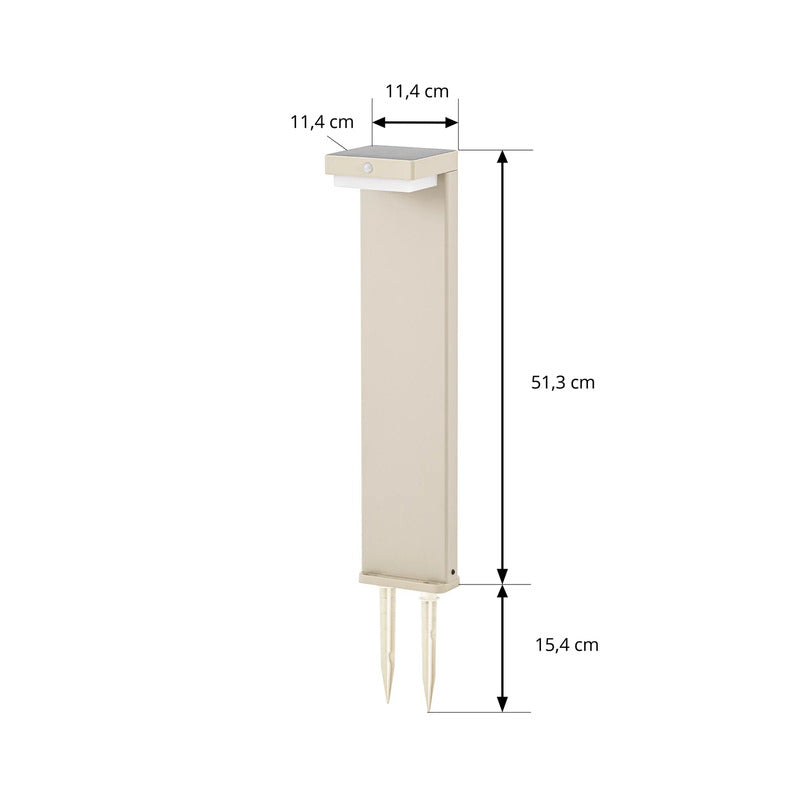 Lindby Sockelleuchte Wegeleuchte LED Solar Sensor Aluminium beige Außenleuchte - 4255830910456