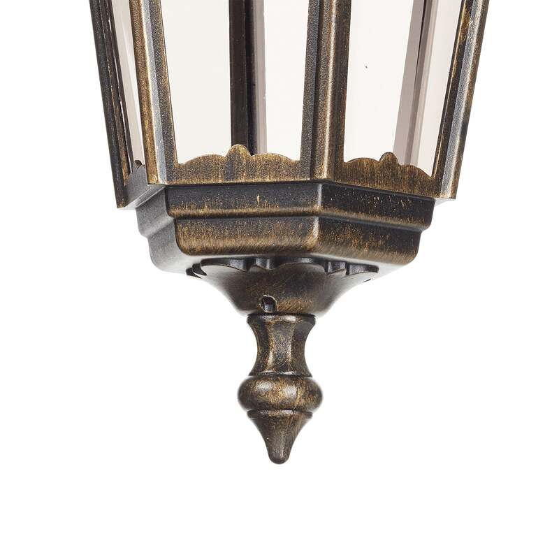Orion Außenwandleuchte Puchberg hängend schwarz-gold dimmbar IP43 Aluminium 45cm - 9003090174232