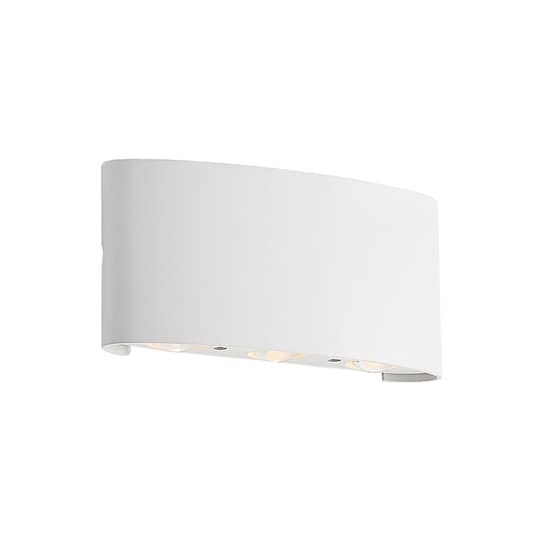 ELC Wandleuchte Außenlampe LED Emirana mattweiß Außenleuchte Lampengehäuse Glas - 4251096590968