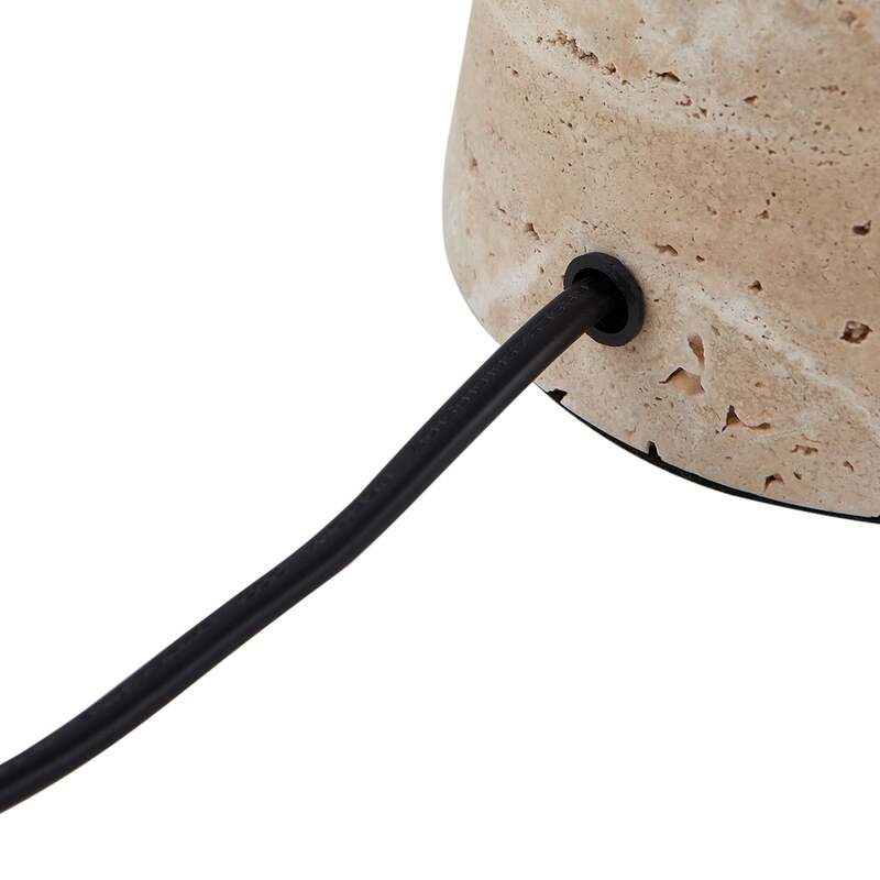 Lindby Tischleuchte Magritt beige Metall Stein 41 cm E27 Schalter am Kabel - 4251911793758