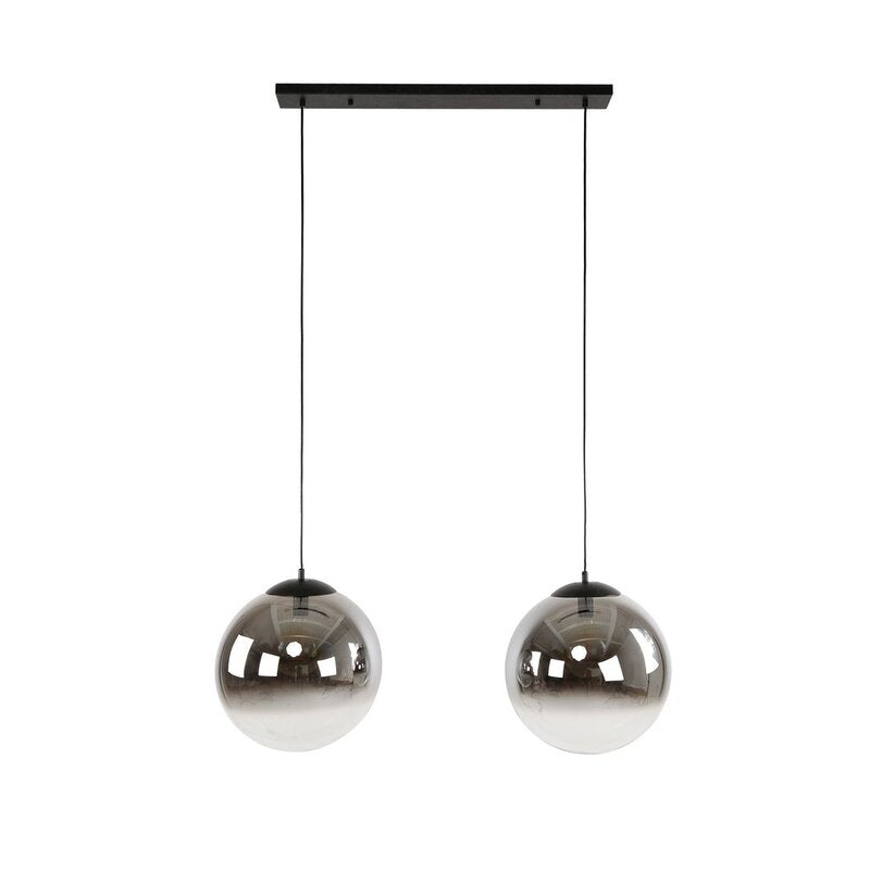 Onooro Pendelleuchte Hängelampe Toronto Glas anthrazit klar rauch 2-flg dimmbar - 8713244071065