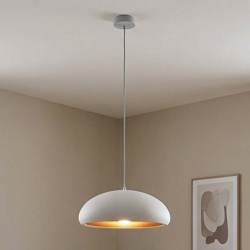 Lindby Pendelleuchte Hängeleuchte Gerwina LED Lampe dimmbar weiß gold Ø40cm - 4251096560640