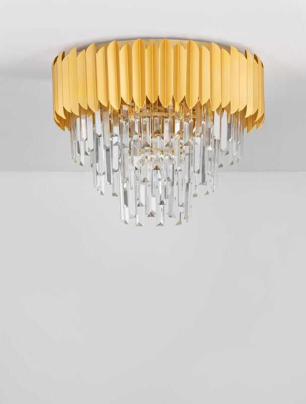 Nova Luce Deckenleuchte Deckenlampe MAGNOLIA Gold E14 6-fach dimmbar Kristall - 5212017434944