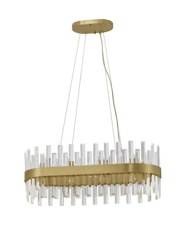 Nova Luce Pendelleuchte Hängeleuchte Kronleuchter CROWN Satin Gold G9 LED 80 cm - 5212017433930
