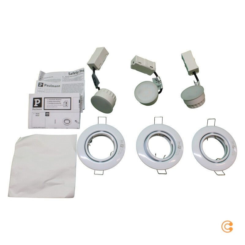 Paulmann LED Einbauspot Deckenspot Spot Set 3er weiß Metall dimmbar Warmweiß - 4000870934272