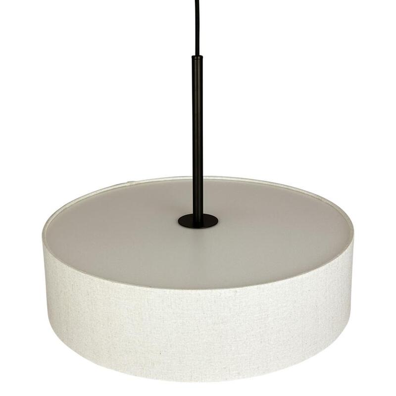 Dyberg Larsen Pendelleuchte Hängelampe Calix Stoffschirm Natur Schwarz 3-flg 757 - 5704709091400