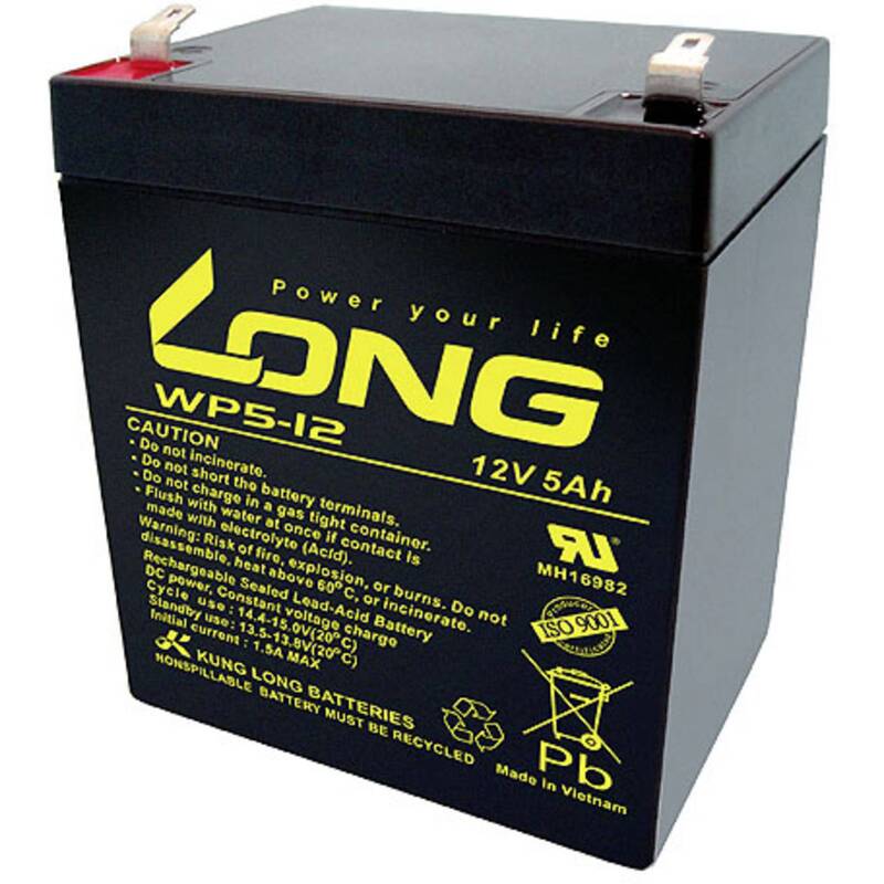 Long Bleiakku Akku Standby 12 V 5 Ah Universell Hochwertig Wartungsfrei 6,35 mm - 4260030440139