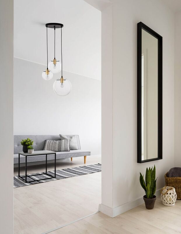 Nova Luce Pendelleuchte Hängeleuchte MIRALE E27 LED Schwarz Glas Metall 3-flg - 5212017420817
