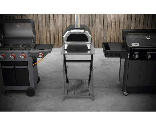 Tenneker Pizza Ofen Klapptisch Grilltisch Ablagetisch Edelstahl schwarz silber - 4306516021024