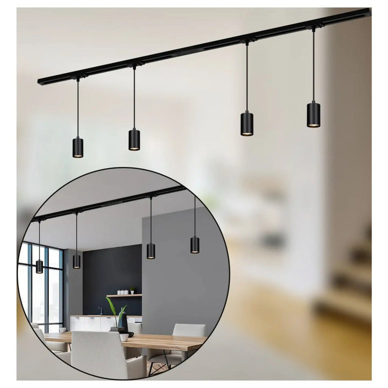 Briloner Schienen-Komplett-System GU10 Pendelleuchte Hängelampe schwarz 1,5m - 4002707461364