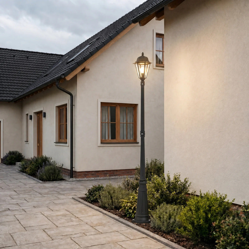 Lindby Außenleuchte Gartenleuchte Edana LED Pollerleuchte anthrazit 211cm IP44 - 4251096500387