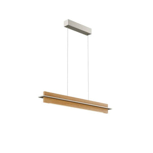B-Ware Rothfels Pendelleuchte Hängelampe LED Eiche Nickel Lexa warmweiß dimmbar 78 cm