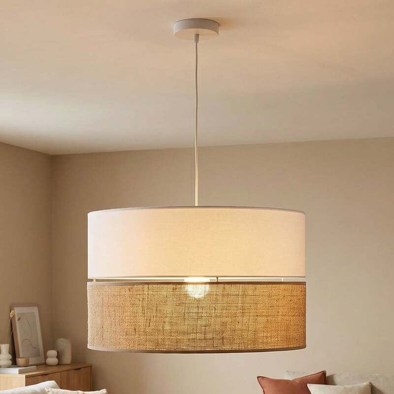 Hängeleuchte Linobianco Jute Pendelleuchte dimmbar Leuchte Lampe braun Ø50cm 80W - 5901780565732