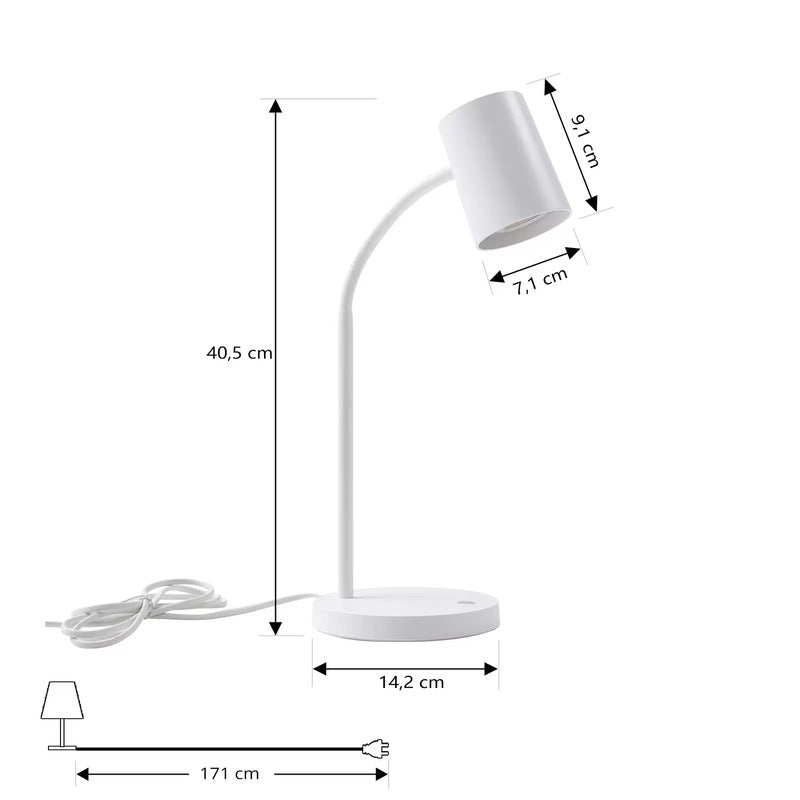Lindby Tischleuchte Radka weiß Kunststoff GU10 Flexarm Tischlampe Lampe Leuchte - 4251911774177