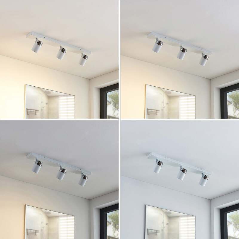 Lindby Deckenleuchte Strahler Kardo LED Lampe dimmbar IP44 chrom weiß 3-flammig - 4251096544367