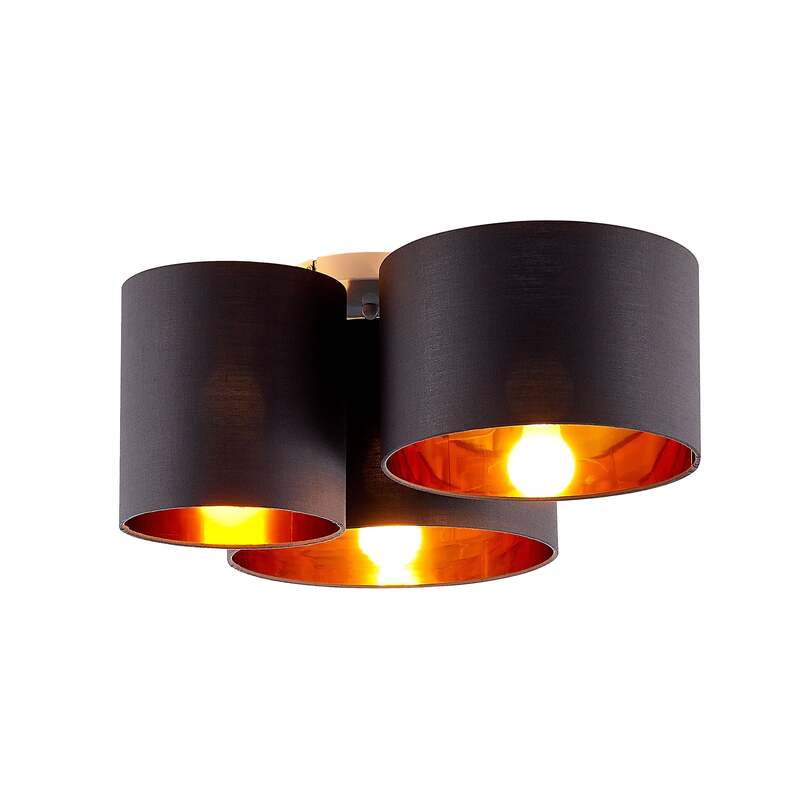 Lindby Deckenleuchte Laurenz 3-flammig LED Lampe Leuchte dimmbar grau gold Ø61cm - 4251096585179