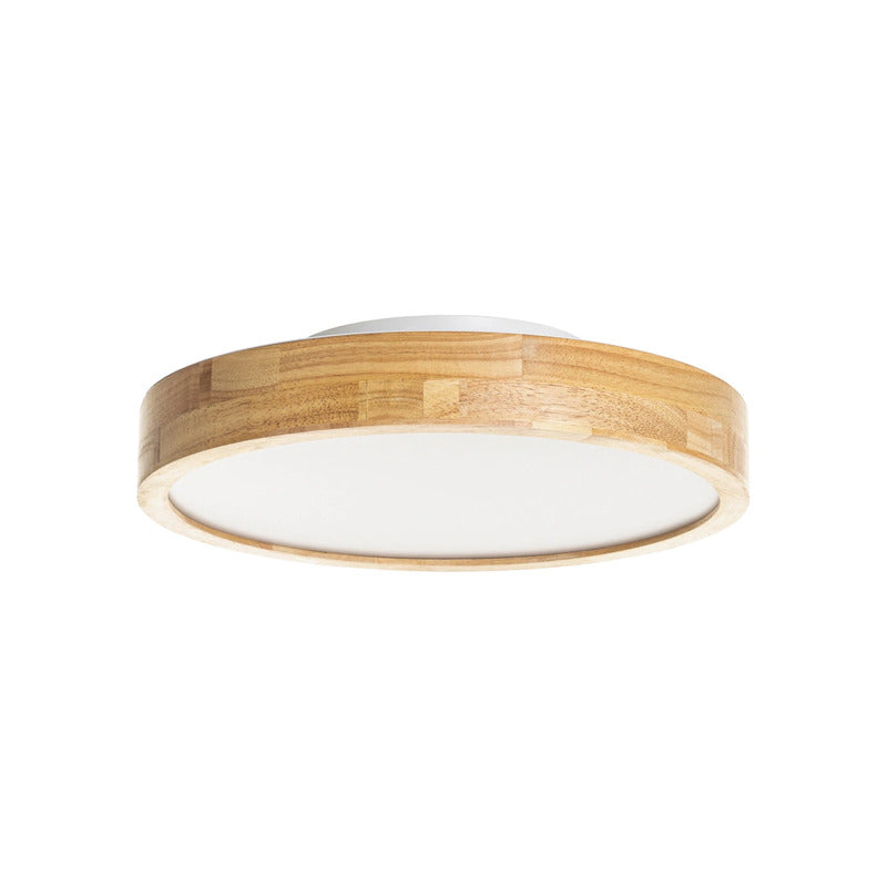 Lindby Deckenleuchte Holz/Weiß Milada LED Lampe dimmbar CCT Fernbedienung 40cm - 4251096589948
